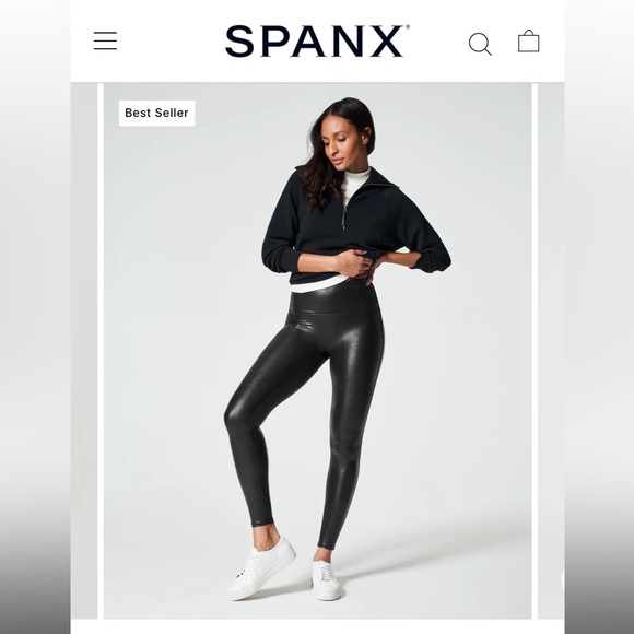 SPANX Pants - Spanx Faux Leather Leggings NEW WITHOUT TAGS Size Large